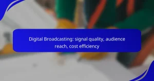 Digital Broadcasting: signal quality, audience reach, cost efficiency