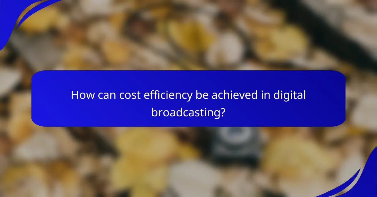 How can cost efficiency be achieved in digital broadcasting?