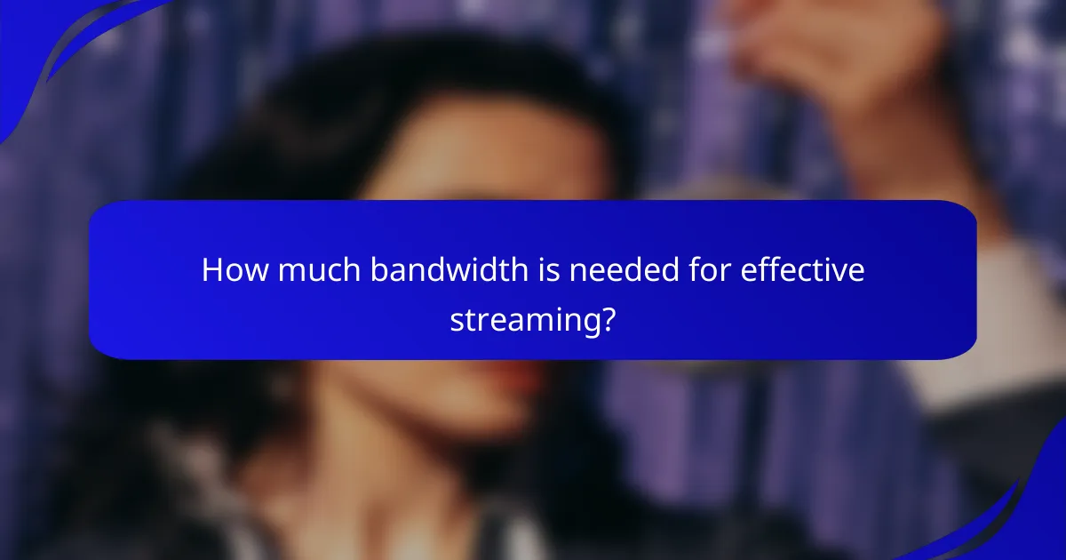 How much bandwidth is needed for effective streaming?