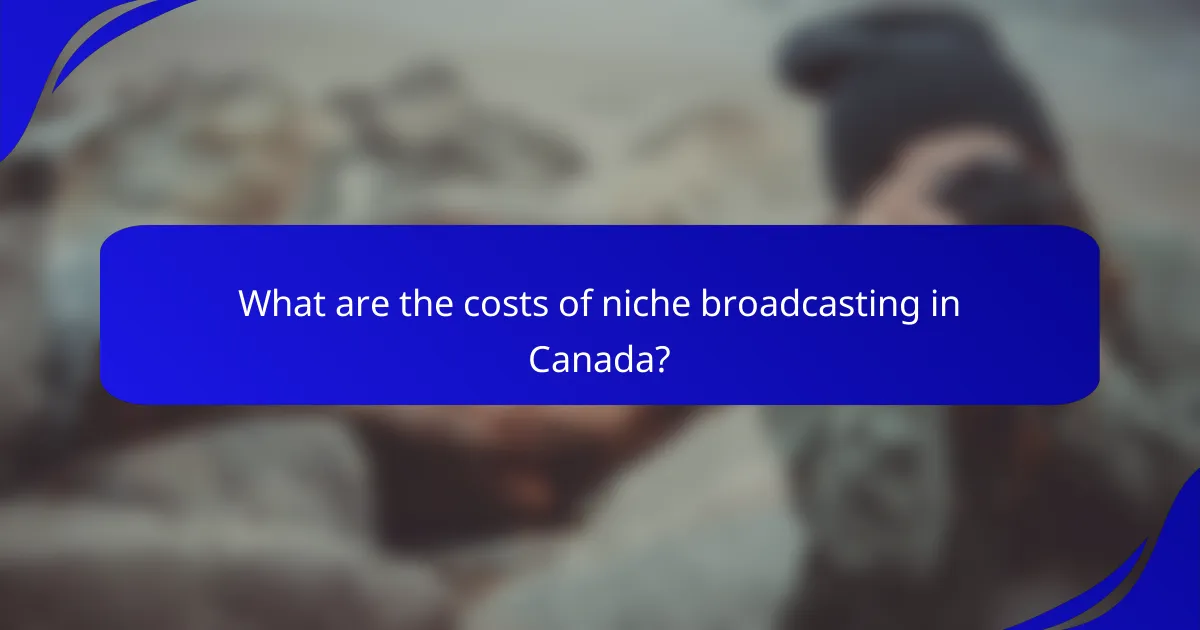 What are the costs of niche broadcasting in Canada?
