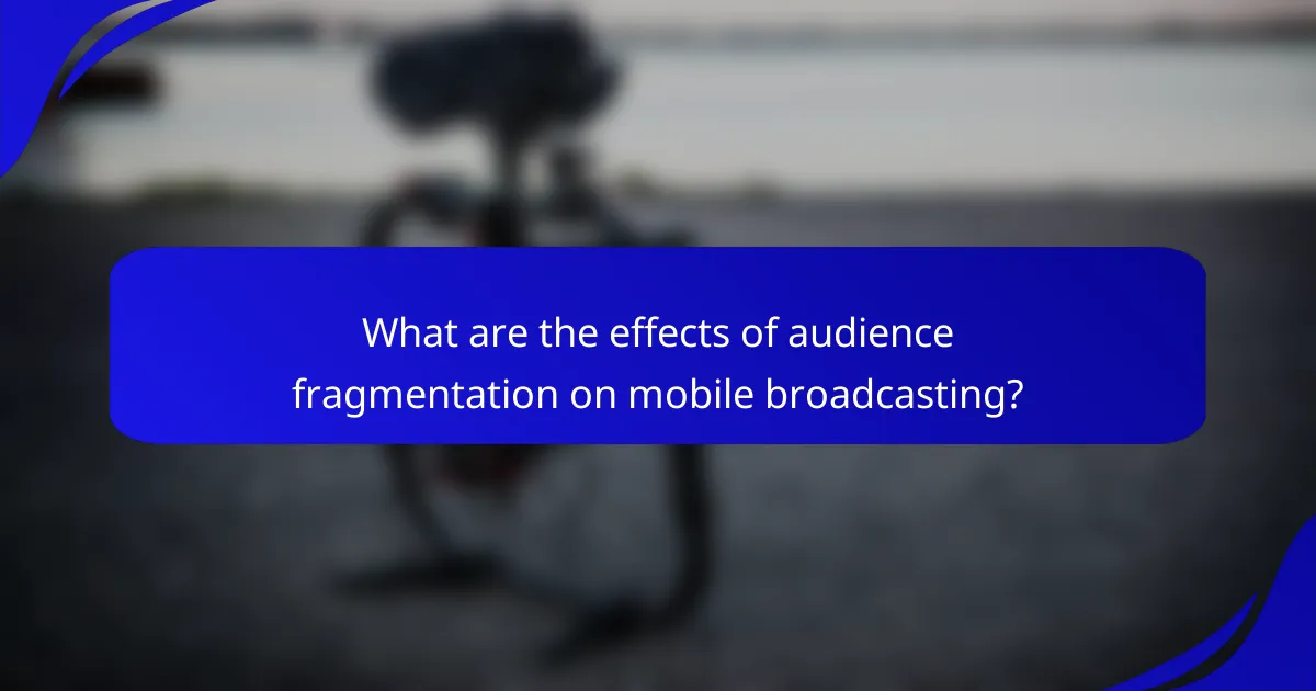 What are the effects of audience fragmentation on mobile broadcasting?