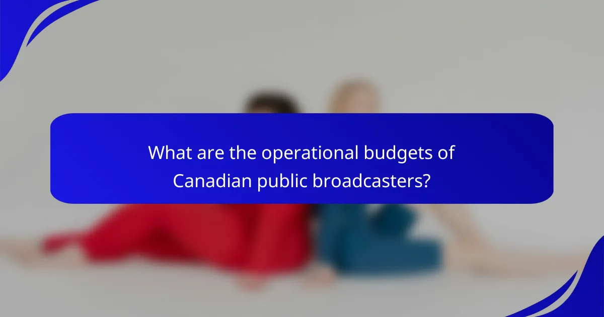 What are the operational budgets of Canadian public broadcasters?