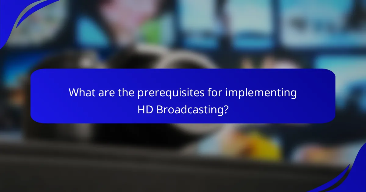 What are the prerequisites for implementing HD Broadcasting?