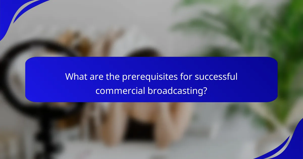 What are the prerequisites for successful commercial broadcasting?