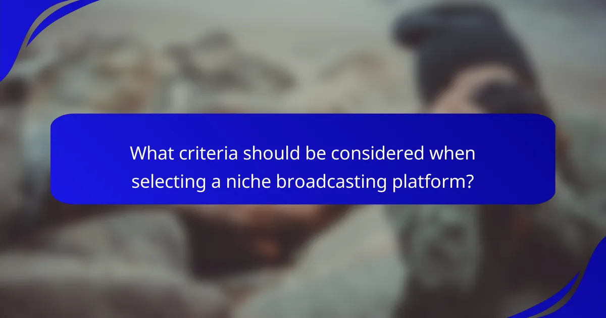 What criteria should be considered when selecting a niche broadcasting platform?